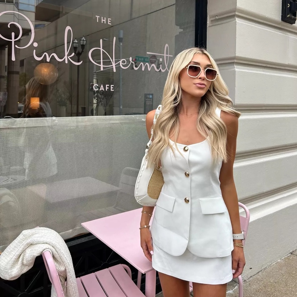 Amanda Uprichard White Sleeveless Dress
